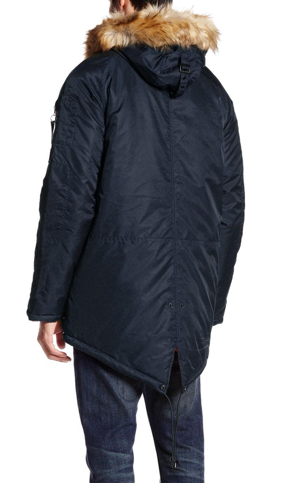 navy hooded parka